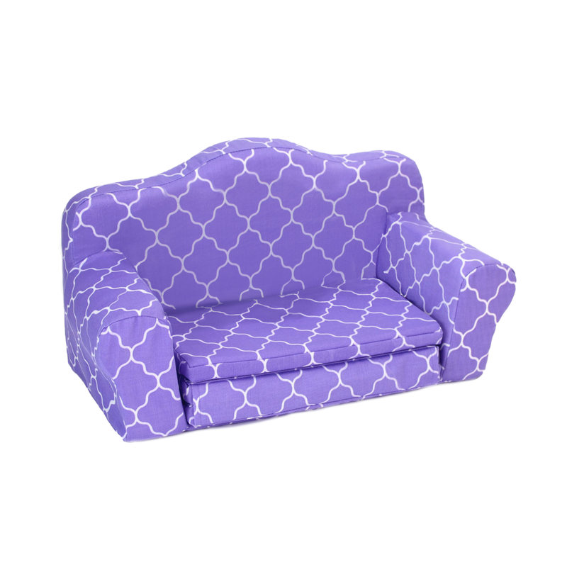 Sophia’s Plush Purple Moroccan Print Pull-Out Sofa/Bed for 18" Dolls