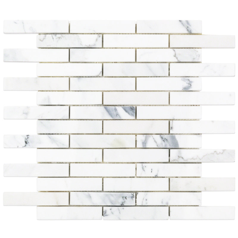 Calacatta 1" W x 4" L Marble Brick Joint Mosaic Wall & Floor Tile