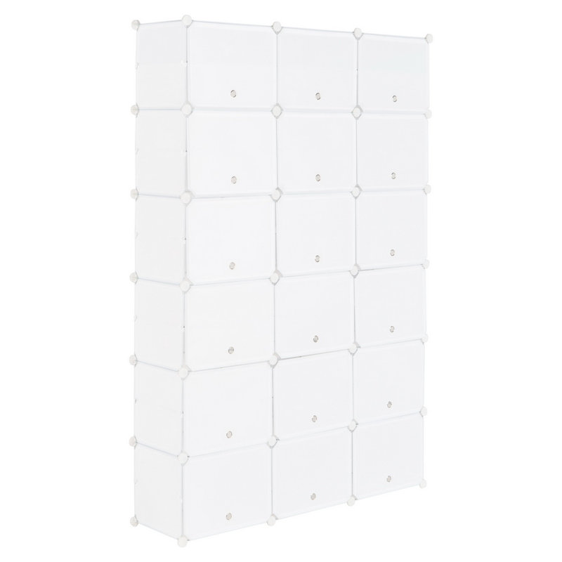 Armoire de rangement pour chaussures 72 paires Avaeya, 72" H x 47.25" W x 12" D, Blanc