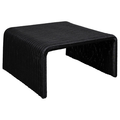Woods Black Woven Rattan Square Coffee Table (Only Including Table)