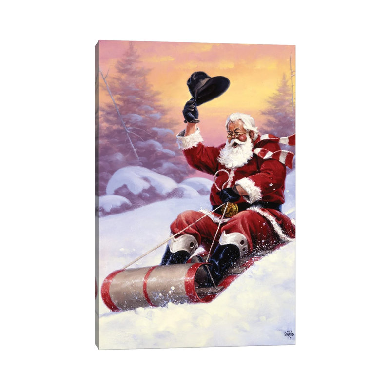 Here Comes Santa 1 Piece Wrapped Canvas Painting, 45.72cm H x 30.48cm W x 1.91cm D