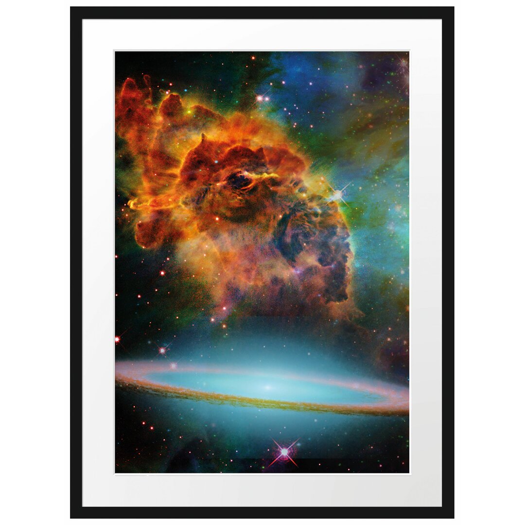 Gerahmtes Poster Galaxie mit Sternennebel