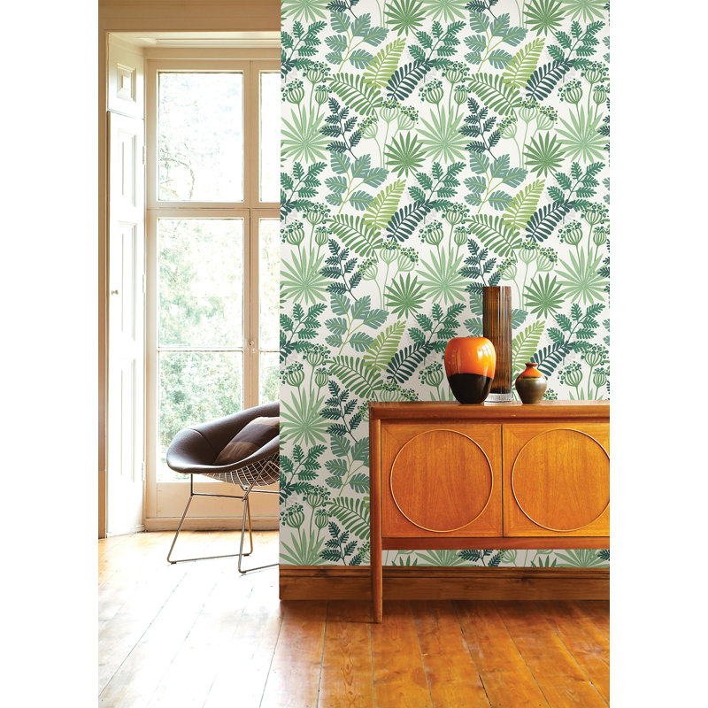 Floral Wallpaper Roll, Green