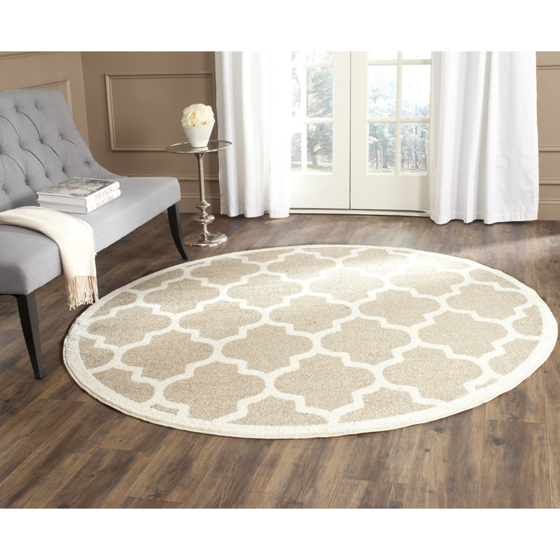 Tapis géométrique Daneya Performance, Rond 7 pi 1 po