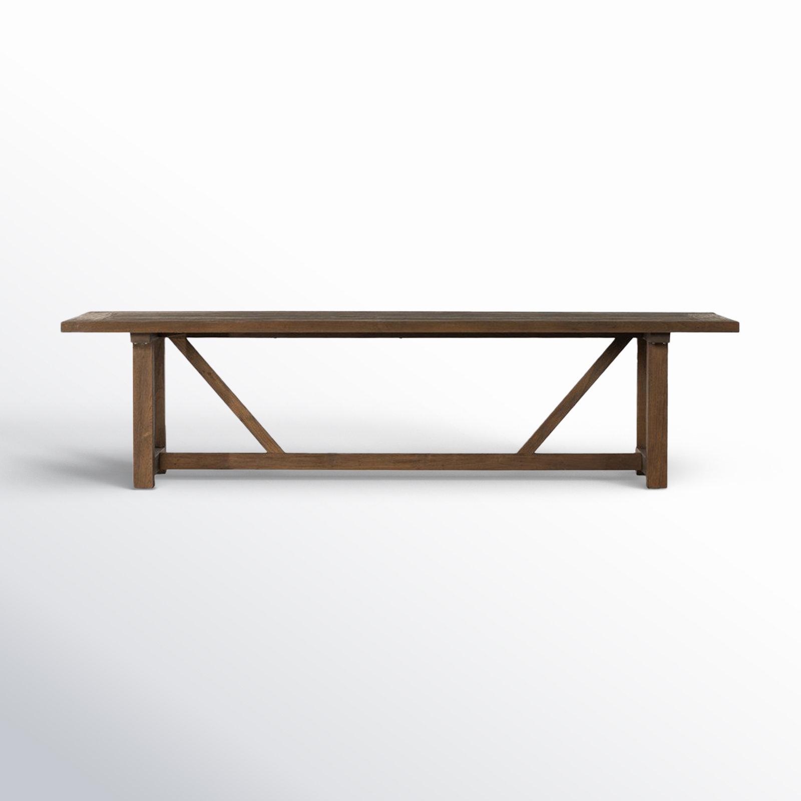 Berks 118'' Teak Outdoor Dining Table, Dark Walnut