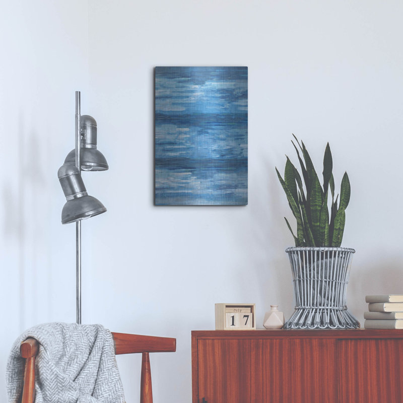 Ivy Bronx «Sapphire Abstract» par Marta Wiley, art mural en métal, H 24 po x l 16 po