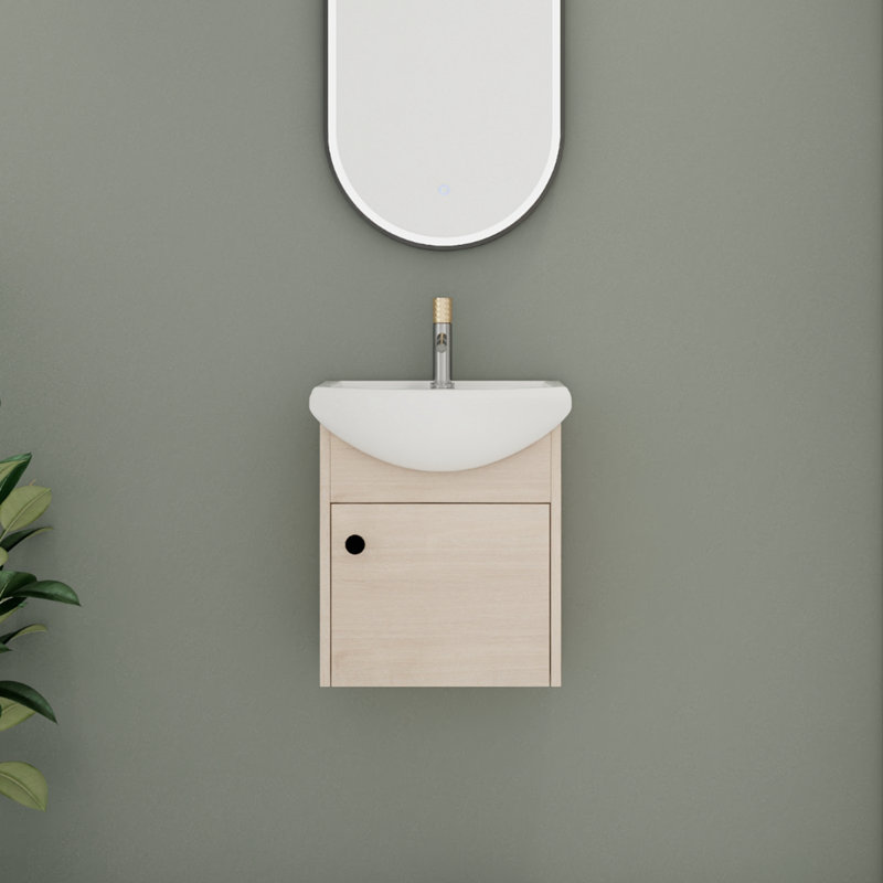 Ensemble de meuble-lavabo simple 18,57 po avec plateau en céramique Cyndee