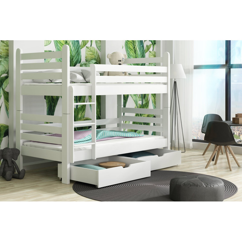 Mordecai Single (3') Standard Bunk Bed and Mattress, White