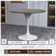 Table de salle à manger ronde Heatherton avec plateau en panneau de fibres à densité moyenne et piédestal blanc en acier inoxydable-1669035861-1628373070