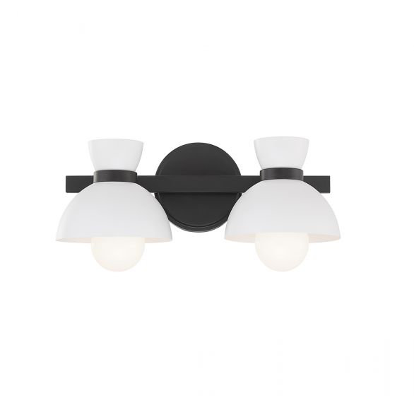 Karalana 2-Light Bathroom Vanity Light in Matte Black, Matte Black