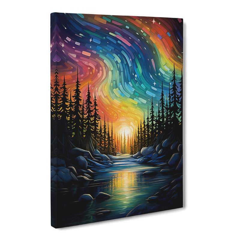 Aurora Borealis Orphism - Wrapped Canvas, 50cm H x 35cm W x 3cm D