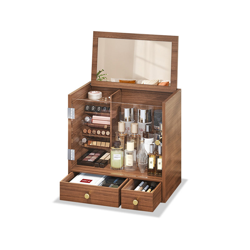 Organisateur de maquillage pour coiffeuse, organisateur de comptoir avec tiroirs, miroir