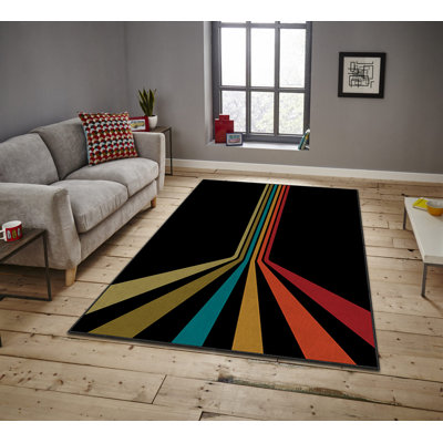 Luxurious Non-Slip Area Rug, 4.0 x 5.9 Feet, 100% Polyester, 740g/m² | Velvet Fabric with Digital Print | Easy-Clean Laminated Sponge Underside, Machine Washable | Perfect for Living Room, Bedroom & Home Decor