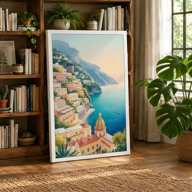 Mediterranean Cascades Coastal - Wrapped Canvas, 30x20 - 76.2 x 50.8 cm, White Border