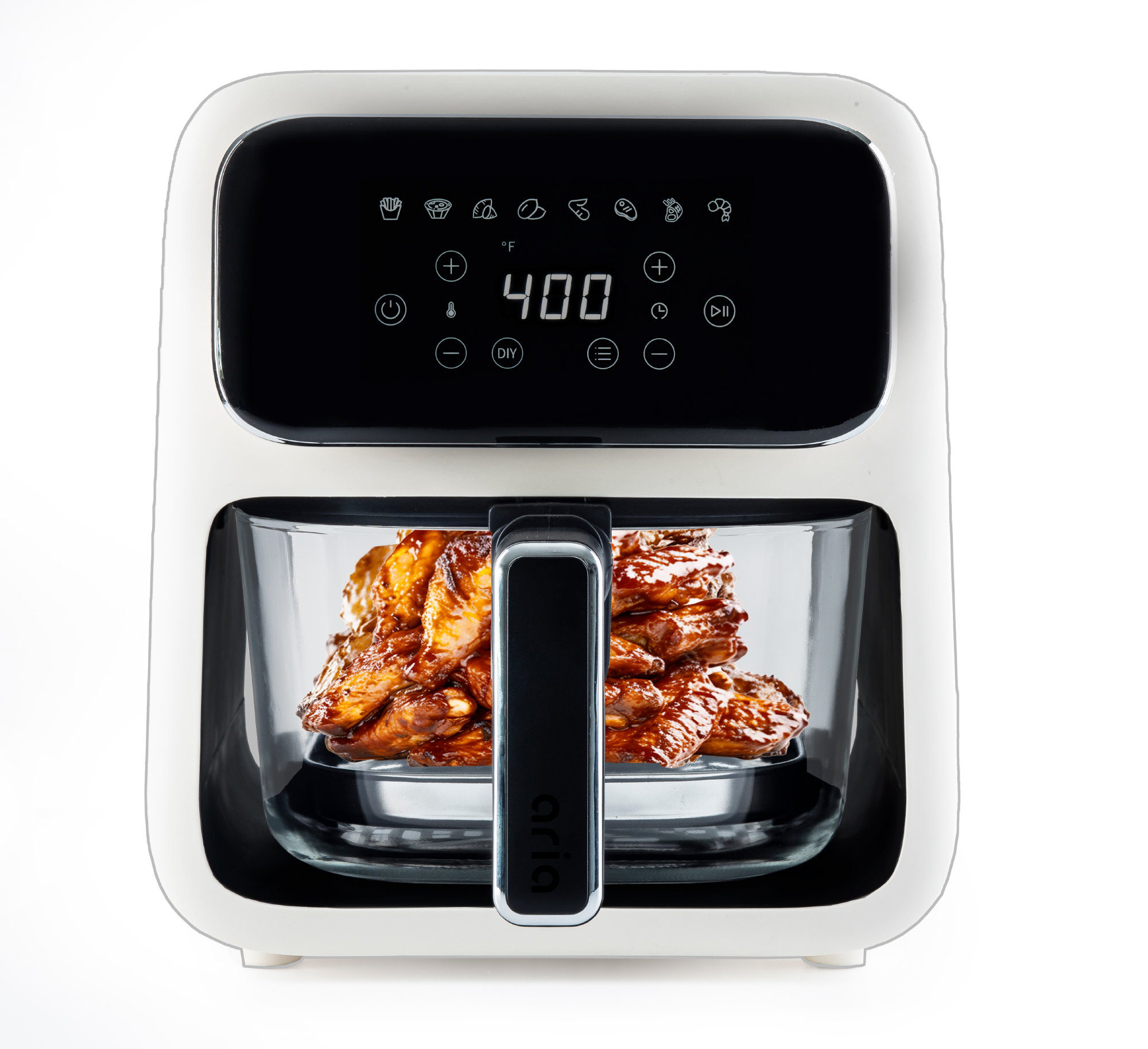 Aria Air Fryers Aria 4.7 Qt. Air Fryer ToxinFree Durable Glass Design