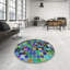 Tapis bleu à motif géométrique Kober-1118954149