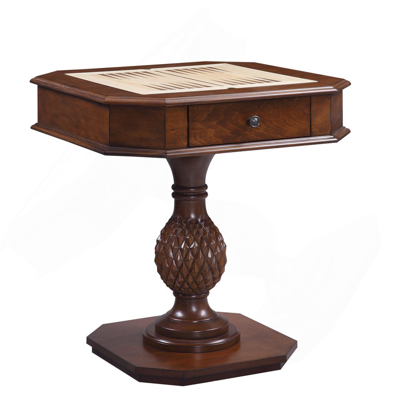 Table de jeu cerise avec base piédestal, H 30 po x L 28 po x l 28 po