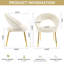 Chaise de salle à manger simple, chaise d'appoint avec dossier incurvé et pieds en métal-349973164