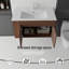 Meuble-lavabo suspendu de 91 cm (36 po) avec lavabo en céramique, armoire en contreplaqué, 2 portes à fermeture amortie, compartiment de rangement latéral, brun-1904009545