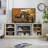 Large TV Desk Storage Rack With Faux Stacked Stone Surround,Media Console Table With Large Storage Cabinet,Modern TV Media Entertaionment Stand,WHITE, 70.12"W*15.35"D*25.83"H-597841119-597841118