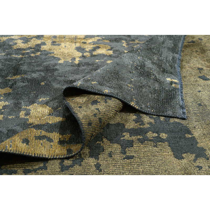 Rapture Gray/Yellow Abstract Luxury Area Rug, Rectangle 7'10" x 11'2"
