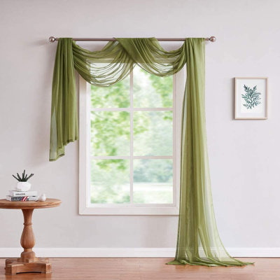 Cricklade Sheer Window Scarf Valance in 10 Colors and 4 Sizes. Great As Wedding Arch Draping Fabric, Bed Canopy or for Craft Project