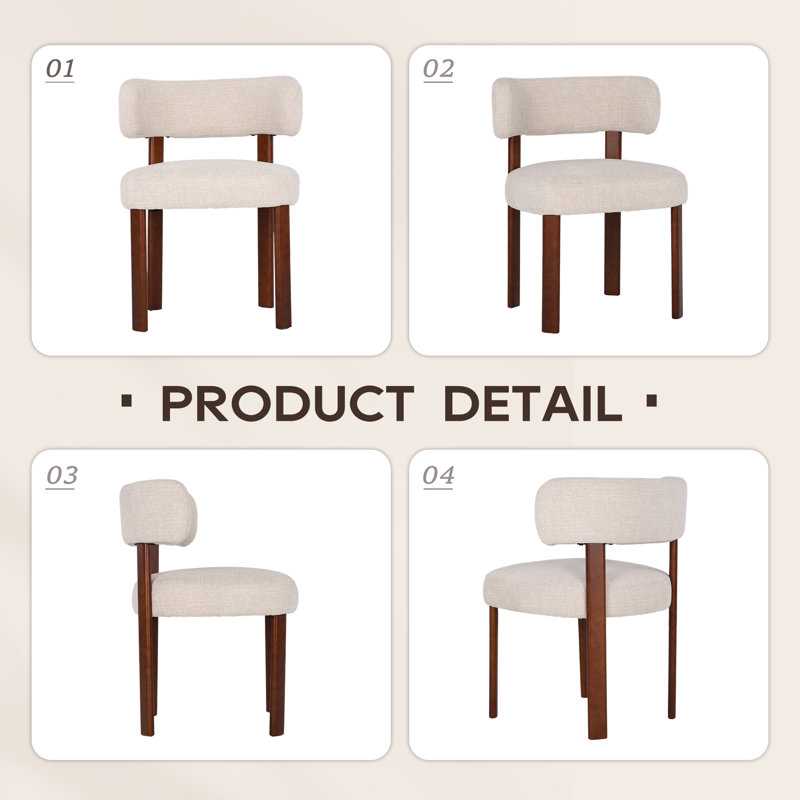 48.5cm H Upholstered Upholstered Back Side Chair, Oatmeal Fabric