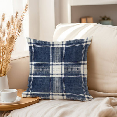 Abstract Navy Blue Plaid Pattern III Modern