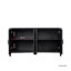 Armoire avec 4 portes et 4 tablettes ouvertes - Armoire de rangement autoportante (noir / brun)-121413037