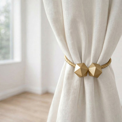 Geometrik Flexible Wood Curtain Tieback Faux Leather Covering