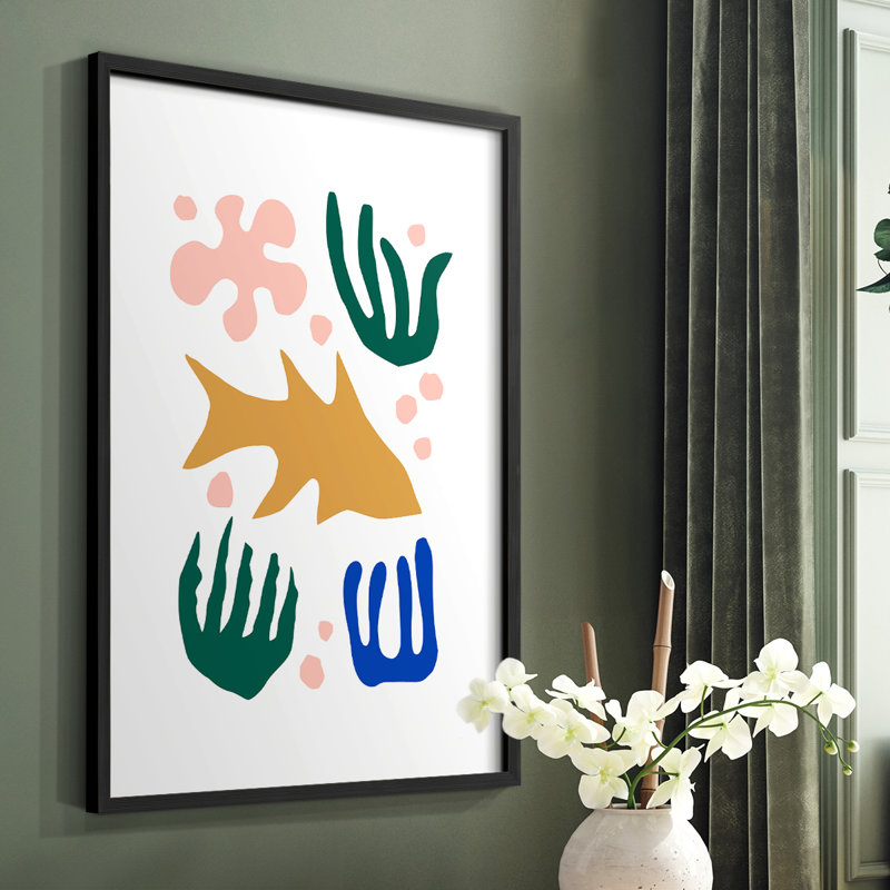 Matisse CDLXVI, reproduction encadrée - bois massif, Cadre simple noir, H 20 po x l 16 po