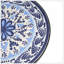 Table d'appoint de patio, bleu et noir