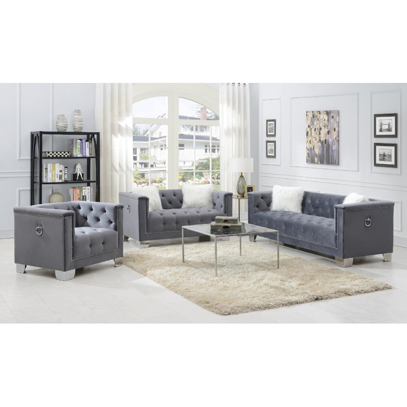 3 - Piece Velvet Living Room Set
