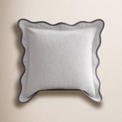 Cotton Scalloped Throw Pillow Cover