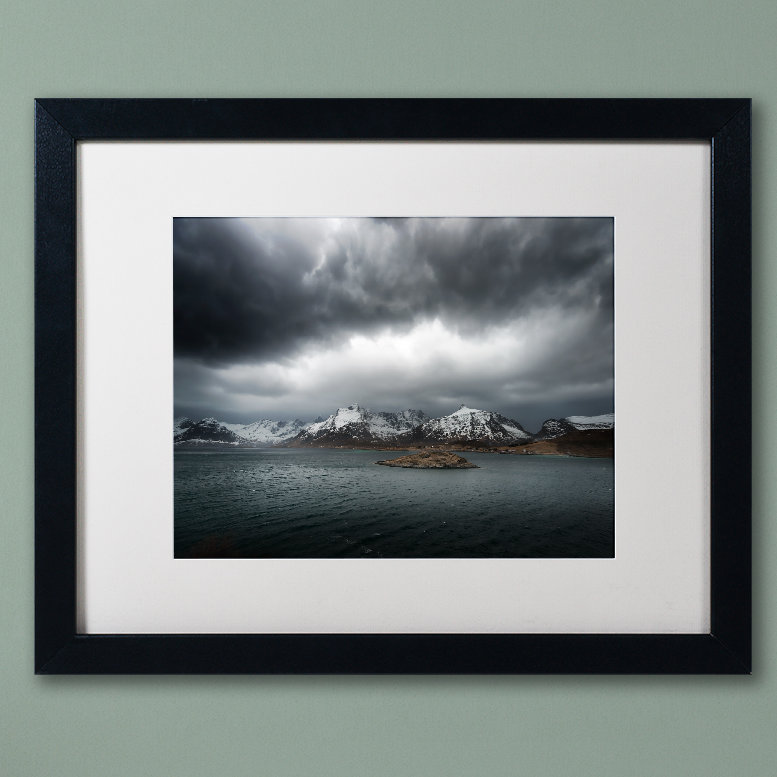 Gris, reproduction de photo encadrée, H 16 po x l 20 po x P 0,5 po, Blanc