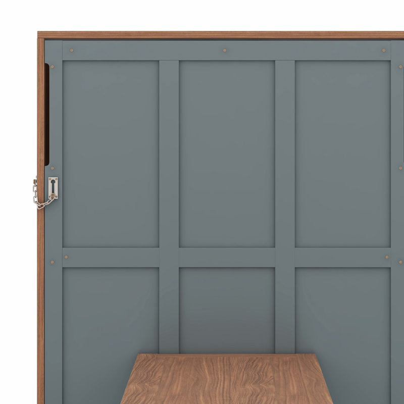 Lit escamotable avec bureau escamotable Murphy, Gris