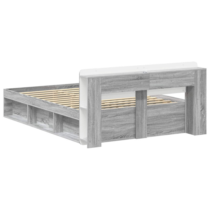 Bed, Grey Sonoma, European Kingsize (160 x 200 cm)