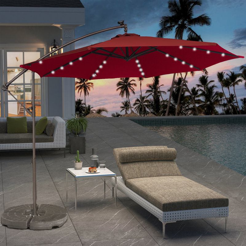 Parasol en porte-à-faux 10 pi Direen, Rouge
