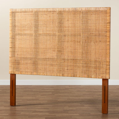 Bolich Bali & Pari Lesia Bohemian Natural Rattan And Mahogany Wood Queen Size Headboard