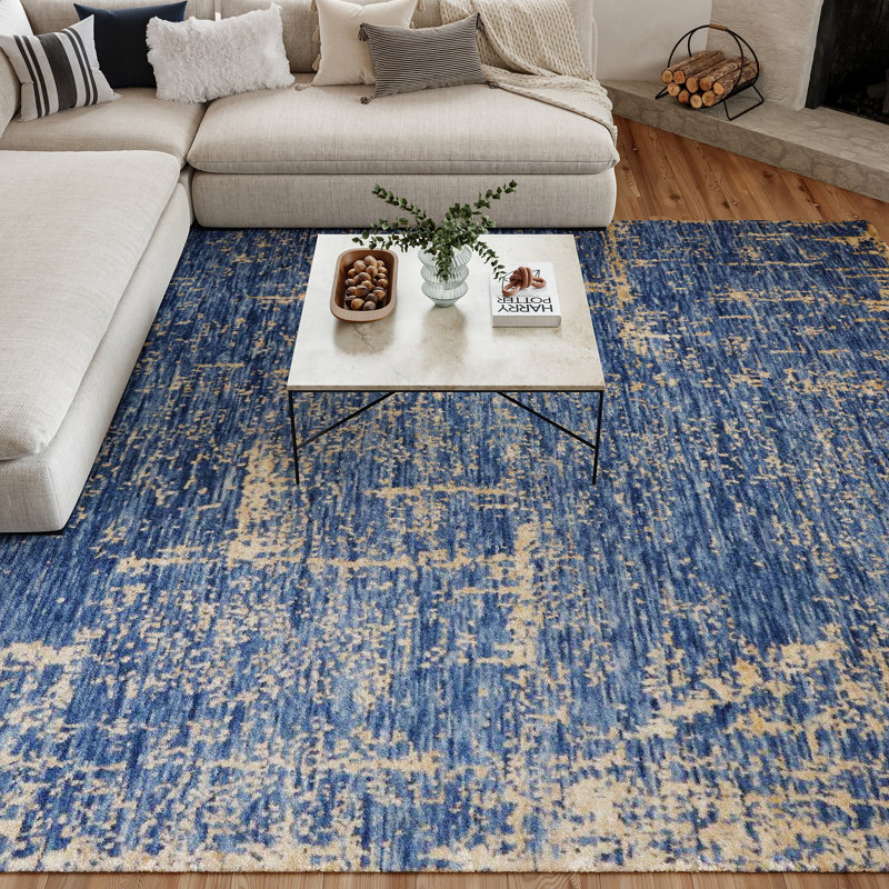 Nourison Luna 8'6" x 11'6" Dark Blue Mocha Modern Indoor Rug, Dark Blue Mocha, Rectangle 8'6" x 11'6"