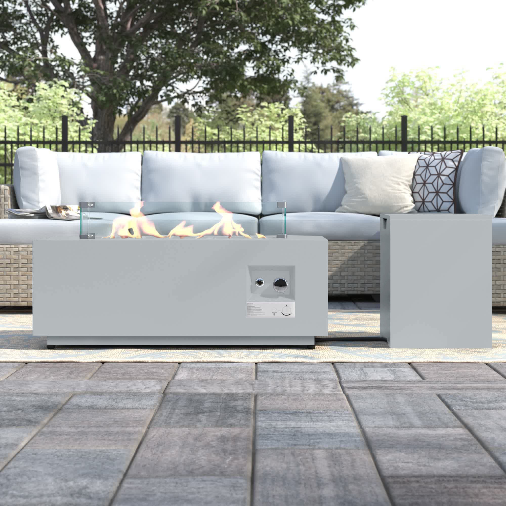 Sol 72 Outdoor™ Aeroome 16" H x 42" W Steel Outdoor Fire Pit Table with