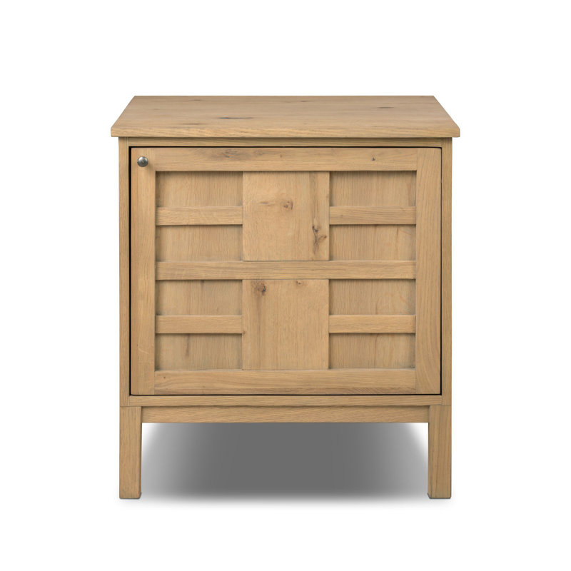 Alessio Left Nightstand-Aged Natural Oak, Natural Oak, Right
