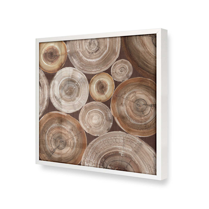 Impression d'échos en bois, Cadre blanc opaque, H 12 po x l 12 po x P 1,25 po