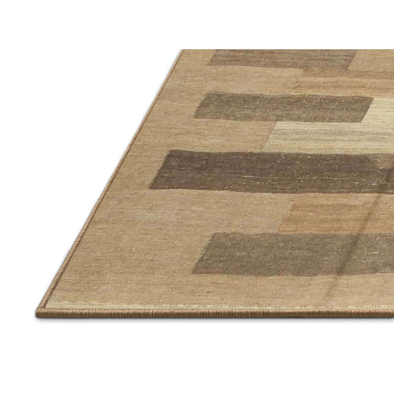 Tapis brun/gris zone contemporaine, Rectangle 5 pi x 7 pi