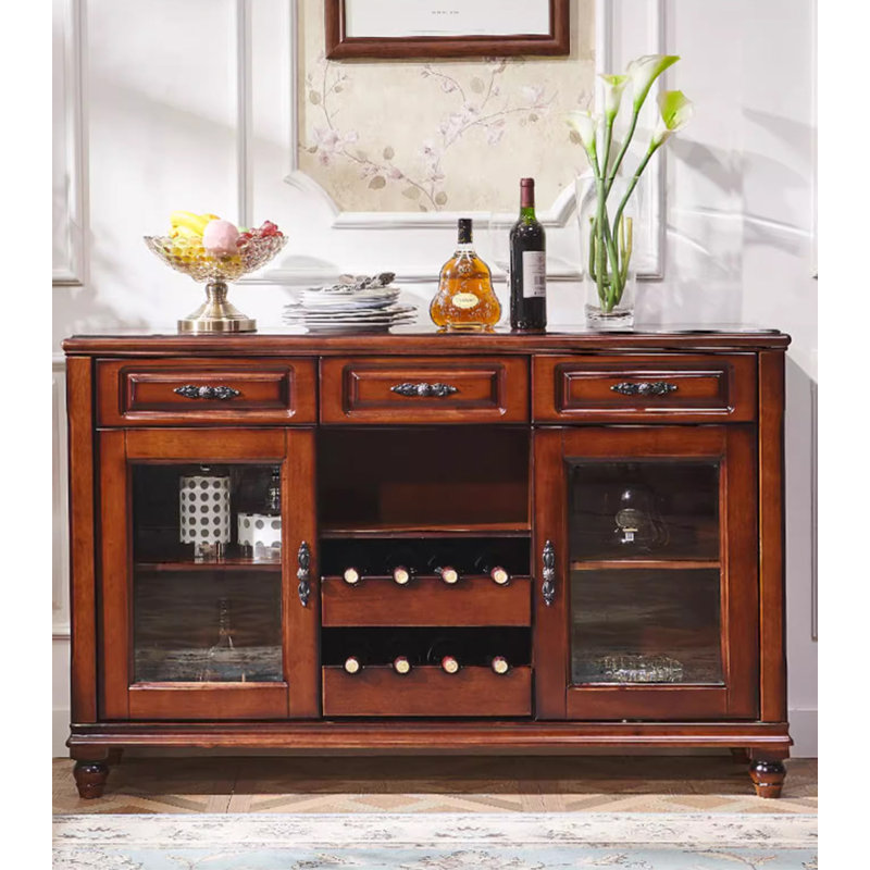 55.12" Brown Rectangular Solid Wood Wine Racks
