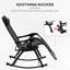 Chaise berçante inclinable en acier pliable pour la détente en plein air avec porte-gobelet - moderne et durable