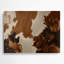 Motif sud-ouest en cuir de vache, art mural brun en métal