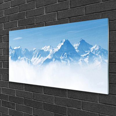 Landscape Mountain Fog 1 Piece Wall Art on Glass