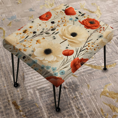 Vintage Boho Floral Garden Delights - Floral Rectangle Ottoman