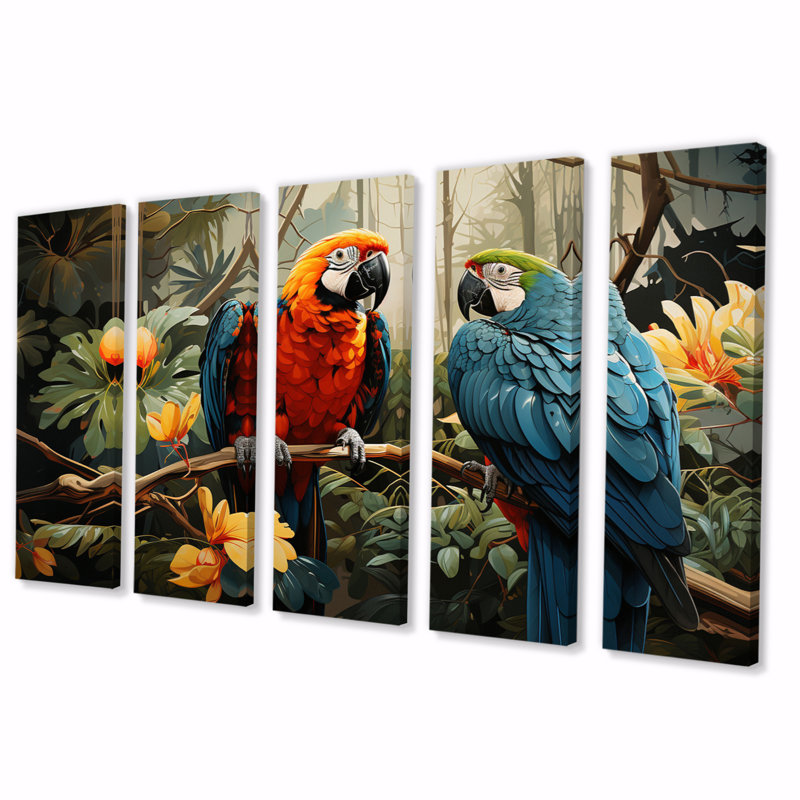 Perroquet tropical plumage I - décoration murale perroquet